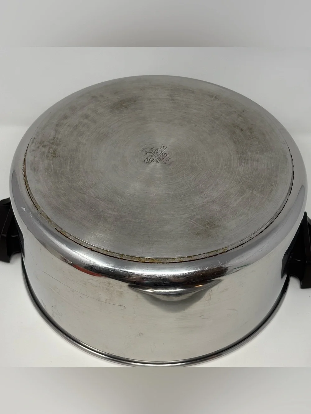 Revere Ware Stainless Steel 6 Qt Quart Stock Pot w/ Lid Tri Ply Bottom Vintage